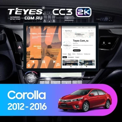 Штатная магнитола Teyes CC3 2K 4/64 Toyota Corolla (2012-2016) Тип-B (11")
