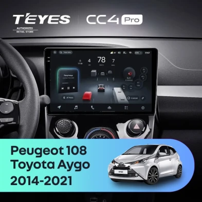 Штатная магнитола Teyes CC4 Pro 12/256 Toyota Aygo B40 (2014-2021) F1