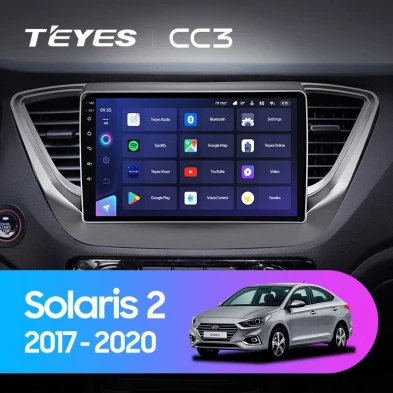 Штатная магнитола Teyes CC3 4/32 Hyundai Solaris 2 (2017-2020) F1 Тип-B
