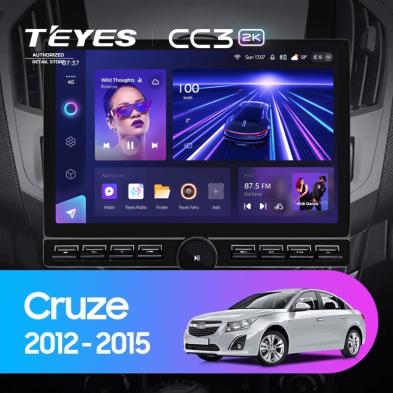 Штатная магнитола Teyes CC3 2K 6/128 Chevrolet Cruze J300 J308 (2012-2015) F3 (13" с кнопками)