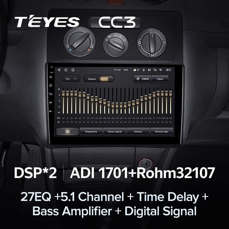 Штатная магнитола Teyes CC3 4/32 Volkswagen Caddy 2K (2004-2010) (10 inch Universal)