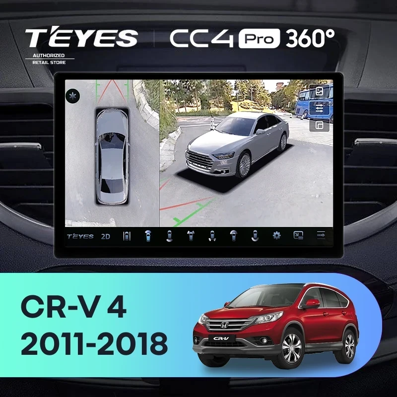 Штатная магнитола Teyes CC4 Pro 360 12/256 Honda CR-V 4 RM RE (2011-2018) Тип-B (11")