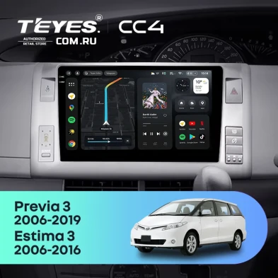 Штатная магнитола Teyes CC4 8/128 Toyota Previa XR50 3 (2006-2019) Правый руль