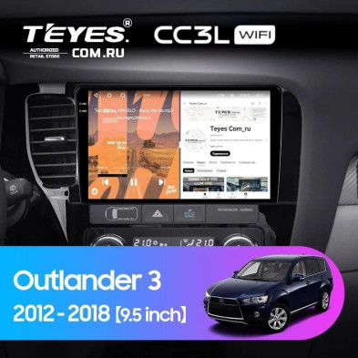 Штатная магнитола Teyes CC3L WiFi 2/32 Mitsubishi Outlander 3 GF0W GG0W (2012-2018) Тип-A