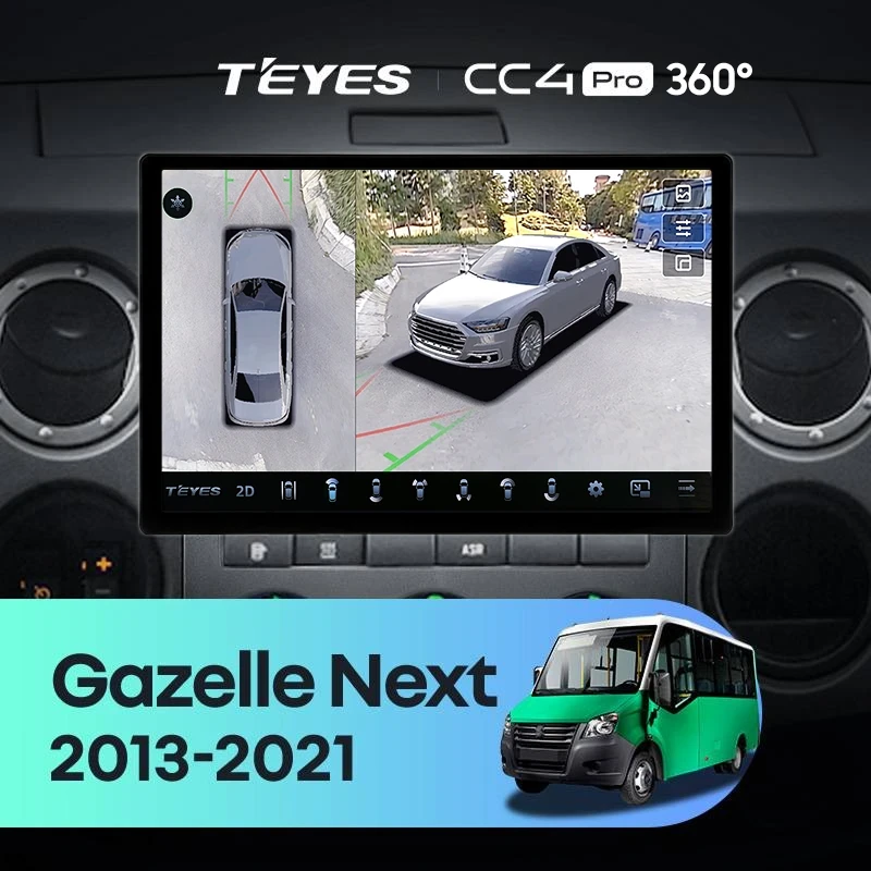 Штатная магнитола Teyes CC4 Pro 360 12/256 для GAZ Gazelle Next (2013-2021) F3 (13")