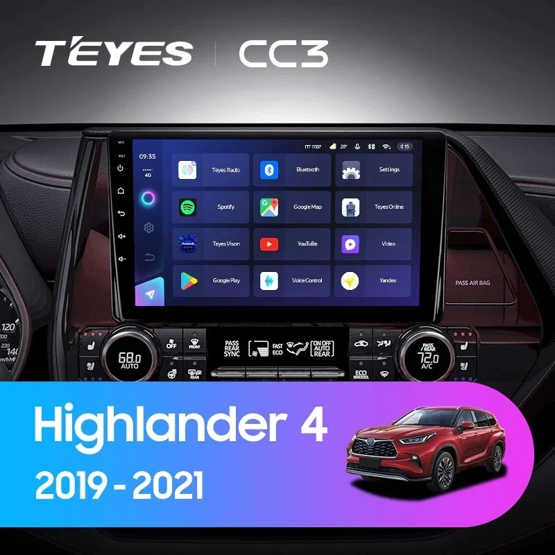Штатная магнитола Teyes CC3 4/32 Toyota Highlander 4 XU70 (2019-2021)