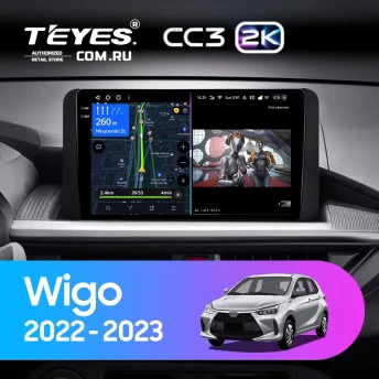 Штатная магнитола Teyes CC3 2K 6/128 Toyota Wigo (2022-2023) F2
