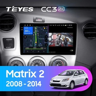 Штатная магнитола Teyes CC3 2K 6/128 Toyota Matrix 2 E140 (2008-2014)