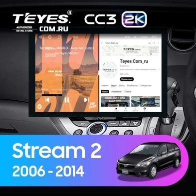 Штатная магнитола Teyes CC3 2K 6/128 Honda Stream 2 (2006-2014) Правый руль (13")