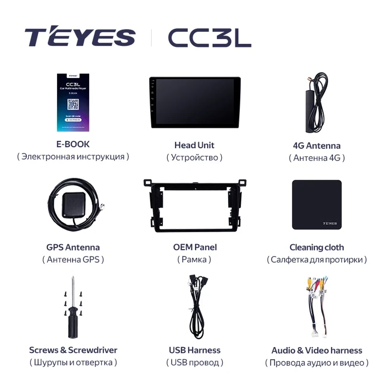 Штатная магнитола Teyes CC3L 4/64 Toyota RAV4 4 XA40 5 XA50 (2012-2018) Правый руль