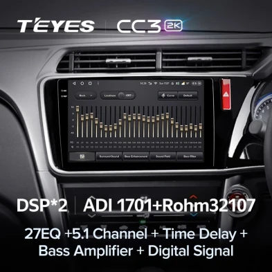 Штатная магнитола Teyes CC3 2K 4/32 Honda City (2014-2017) Тип-A Правый руль