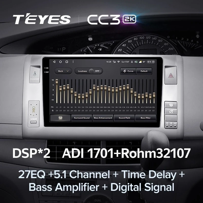 Штатная магнитола Teyes CC3 2K 6/128 Toyota Previa XR50 3 (2006-2019) Правый руль