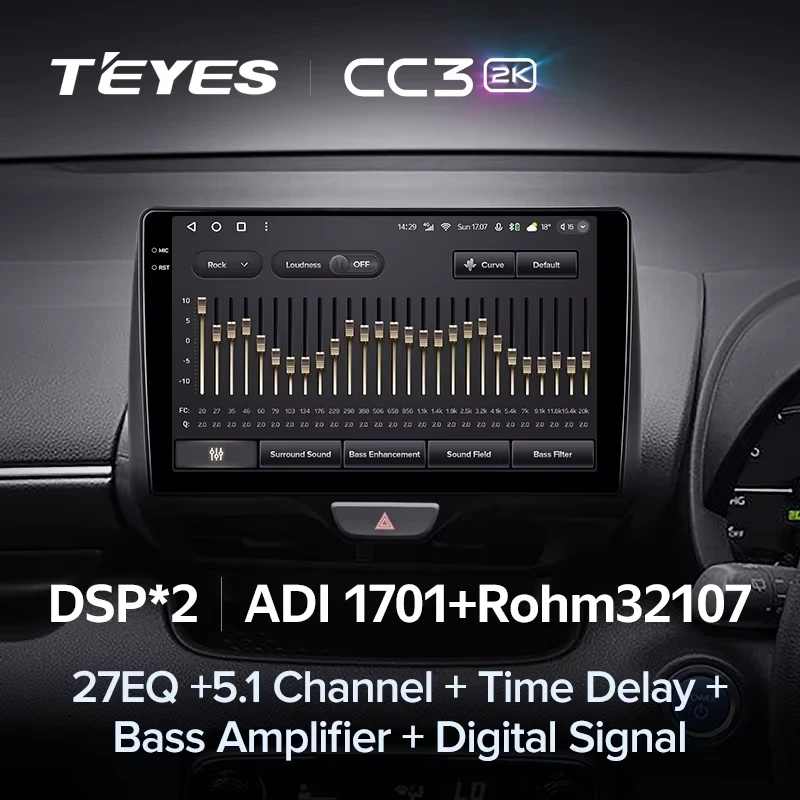 Штатная магнитола Teyes CC3 2K 4/64 Toyota Yaris (2020-2023) Правый руль