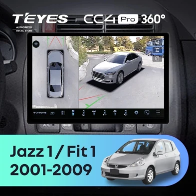 Штатная магнитола Teyes CC4 Pro 360 12/256 Honda Jazz 1 (2001-2009) (11")