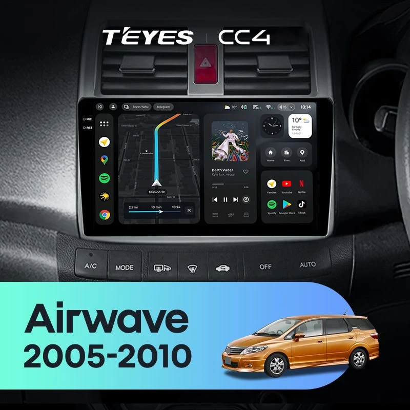 Штатная магнитола Teyes CC4 6/64 Honda Airwave GJ (2005-2010) Правый руль