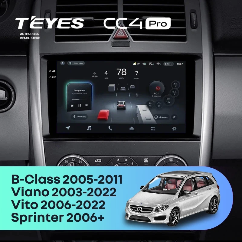 Штатная магнитола Teyes CC4 Pro 8/128 Mercedes-Benz B-Class T245 (2005-2011)