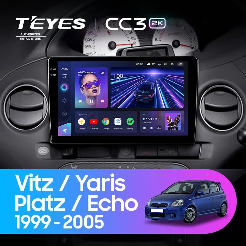 Штатная магнитола Teyes CC3 2K 6/128 Toyota Yaris (1999-2005) F2