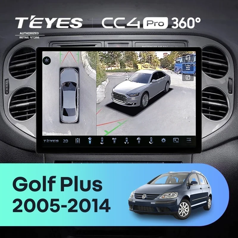 Штатная магнитола Teyes CC4 Pro 360 8/128 Volkswagen Golf Plus (2005-2014) (серая) F2 (13")