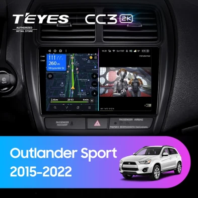 Штатная магнитола Teyes CC3 2K 4/64 Mitsubishi Outlander Sport (2015-2026) Тип-A