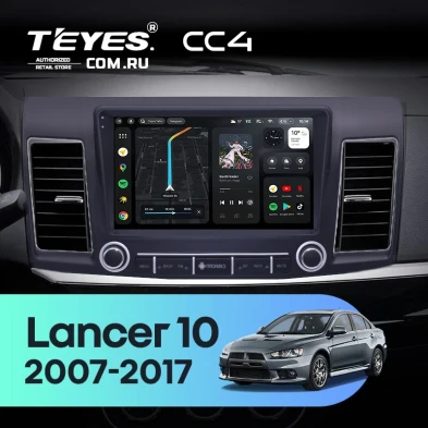 Штатная магнитола Teyes CC4 8/128 Mitsubishi Lancer 10 (2007-2017) F3 с кнопками Тип-A