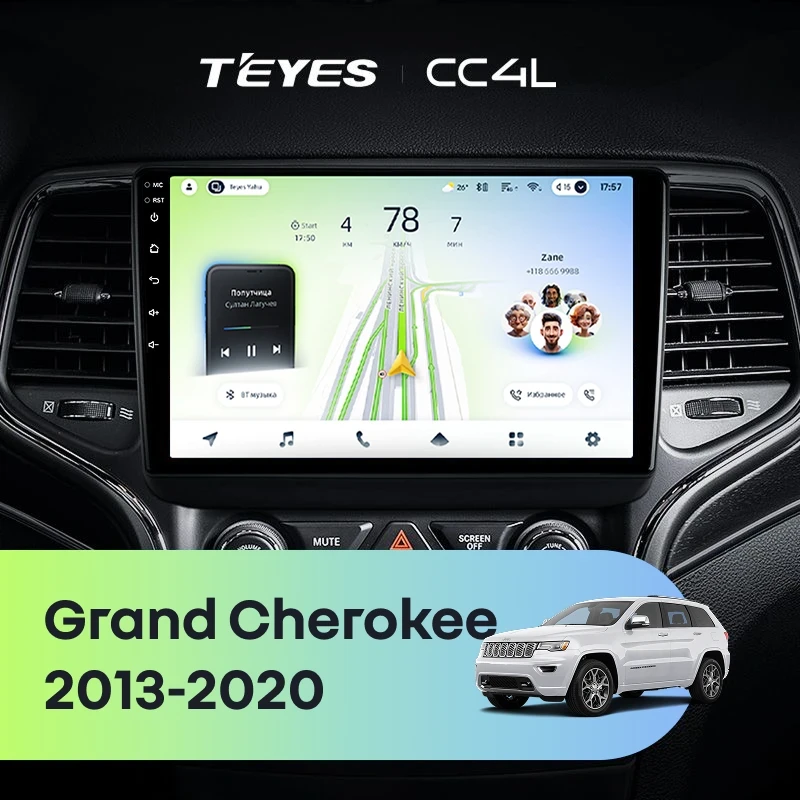Штатная магнитола Teyes CC4L 6/64 Jeep Grand Cherokee WK2 (2013-2020) F2