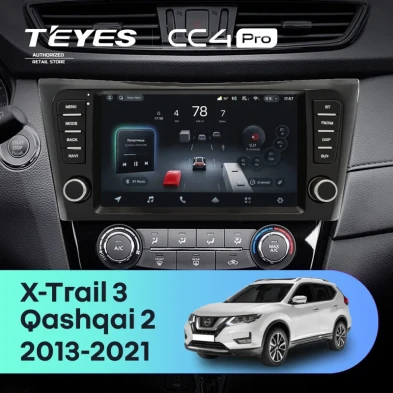 Штатная магнитола Teyes CC4 Pro 8/128 Nissan Qashqai 2 (2013-2021) F4 климат контроль Тип-AB с кнопками