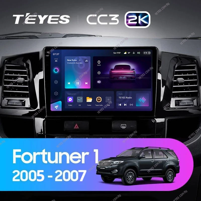Штатная магнитола Teyes CC3 2K 4/64 Toyota Fortuner (2005-2007) F2