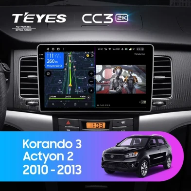 Штатная магнитола Teyes CC3 2K 360 6/128 SsangYong Korando 3 Actyon 2 (2010-2013)