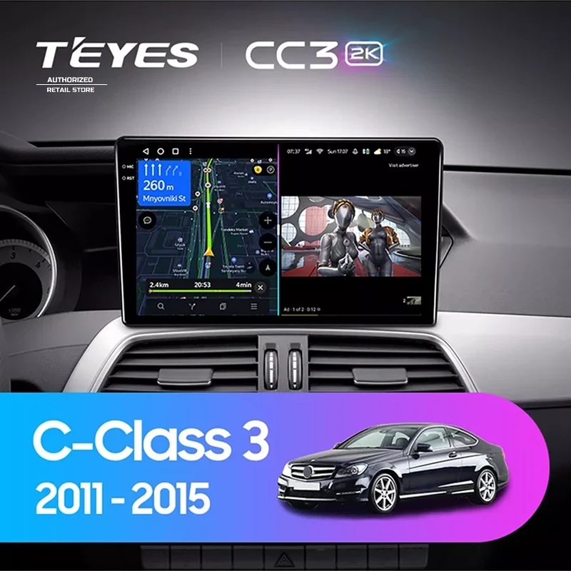 Штатная магнитола Teyes CC3 2K 4/64 Mercedes-Benz C-Class 3 W204 C204 S204 (NTG 4.5) (2011-2015) (0din)