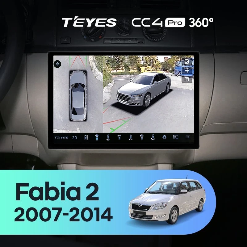 Штатная магнитола Teyes CC4 Pro 360 12/256 Skoda Fabia 2 (2007-2014) (11")
