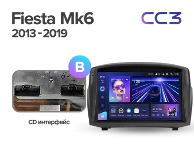 Штатная магнитола Teyes CC3 4/32 Ford Fiesta Mk 6 (2008-2019) F2 Тип-B
