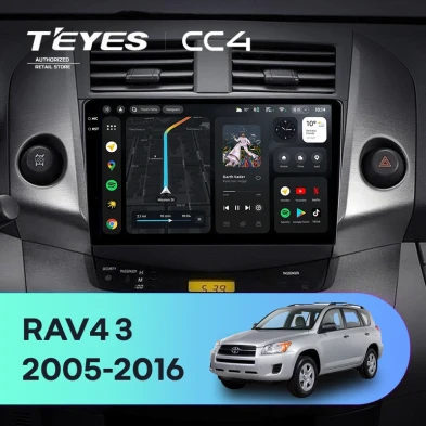 Штатная магнитола Teyes CC4 8/128 Toyota RAV4 3 XA30 (2005-2016) F1 9"