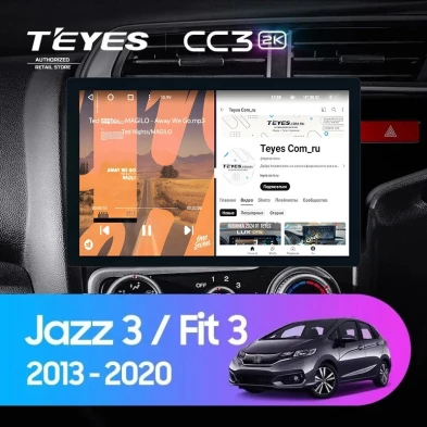 Штатная магнитола Teyes CC3 2K 4/32 Honda Jazz 3 (2015-2020) Тип-B Правый руль (13")