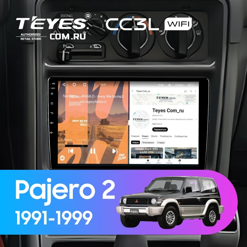 Штатная магнитола Teyes CC3L WiFi 2/32 Mitsubishi Pajero 2 (1991-1999) F2