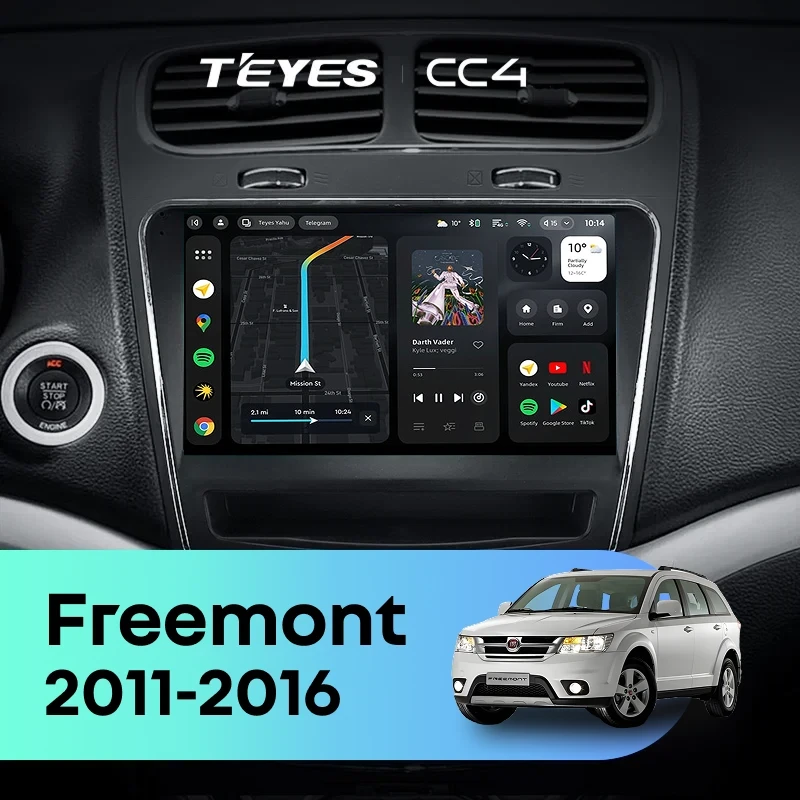 Штатная магнитола Teyes CC4 8/128 Fiat Freemont (2011-2016)