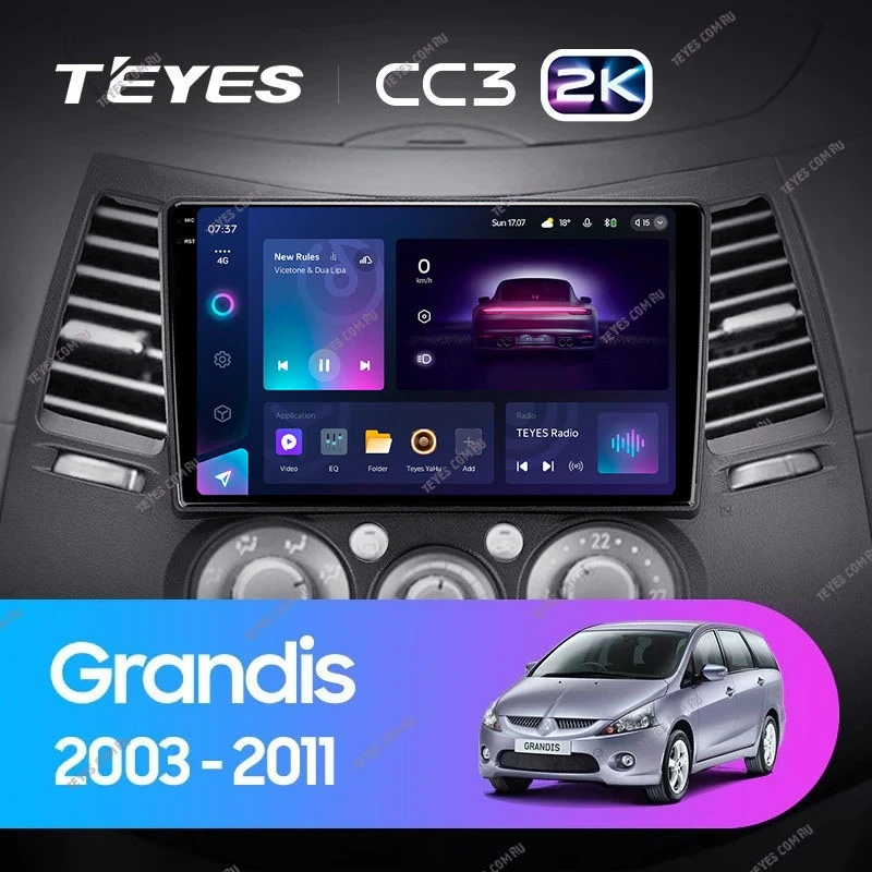 Штатная магнитола Teyes CC3 2K 4/64 Mitsubishi Grandis 1 (2003-2011) F2