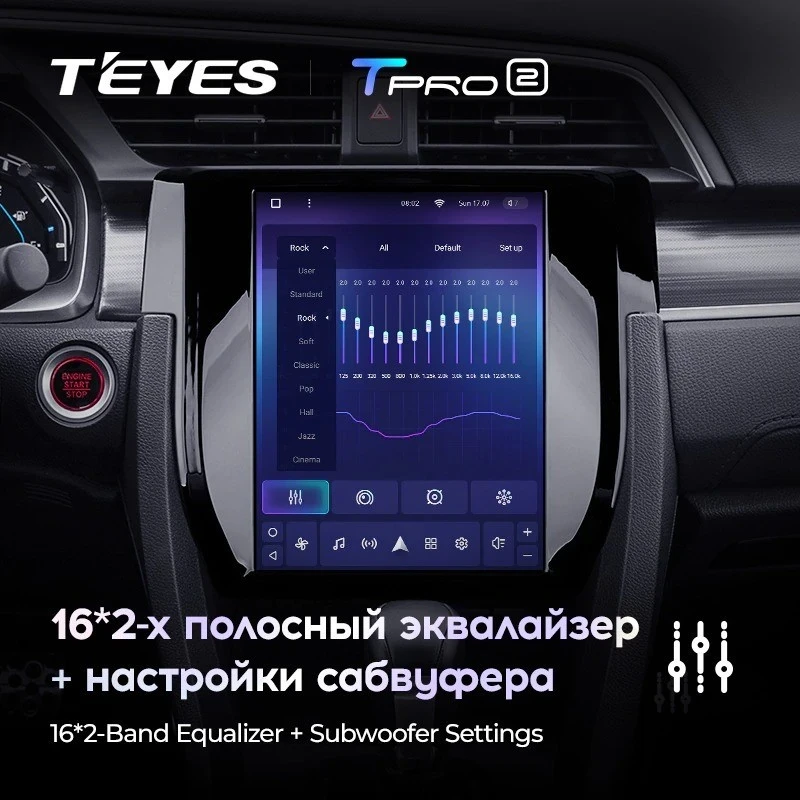 Штатная магнитола Tesla style Teyes TPRO 2 3/32 Honda Civic 10 FC FK (2015-2020)