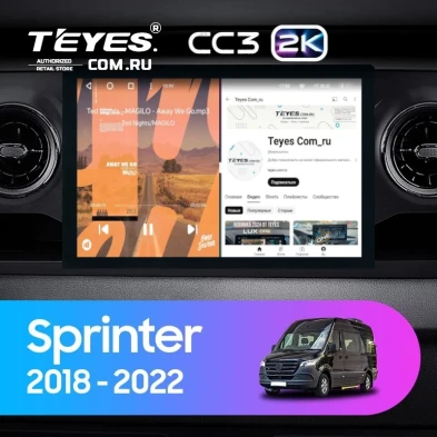 Штатная магнитола Teyes CC3 2K 4/32 Mercedes-Benz Sprinter (2018-2022) F1 (13")