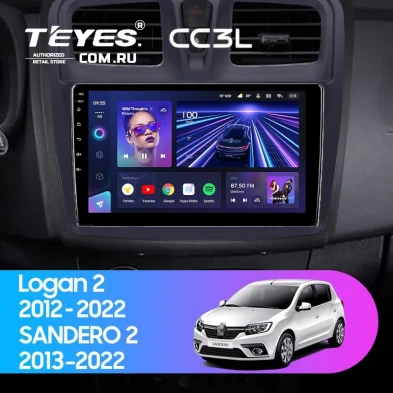 Штатная магнитола Teyes CC3L 4/32 Renault Logan 2 (2012-2022) F1 (10")