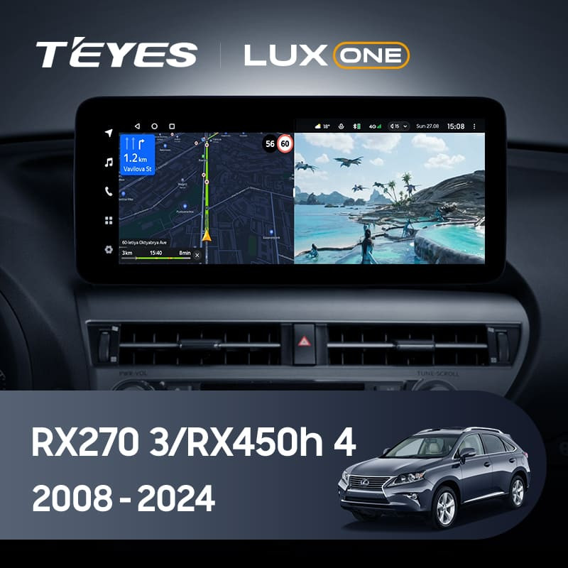 Штатная магнитола Teyes LUX ONE 4/64 Lexus RX270 3 RX450h 3 AL10 (2008-2015) Тип-B