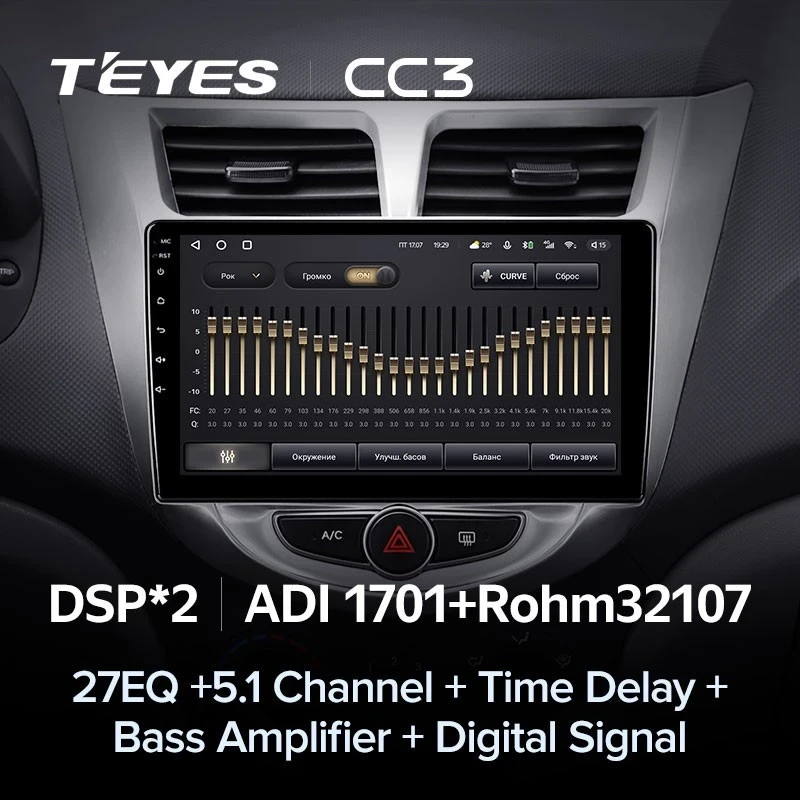 Штатная магнитола Teyes CC3 4/64 Hyundai Solaris 1 (2010-2016) F1