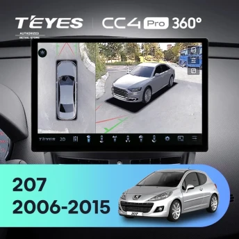 Штатная магнитола Teyes CC4 Pro 360 8/128 Peugeot 207 (2006-2015) (13")