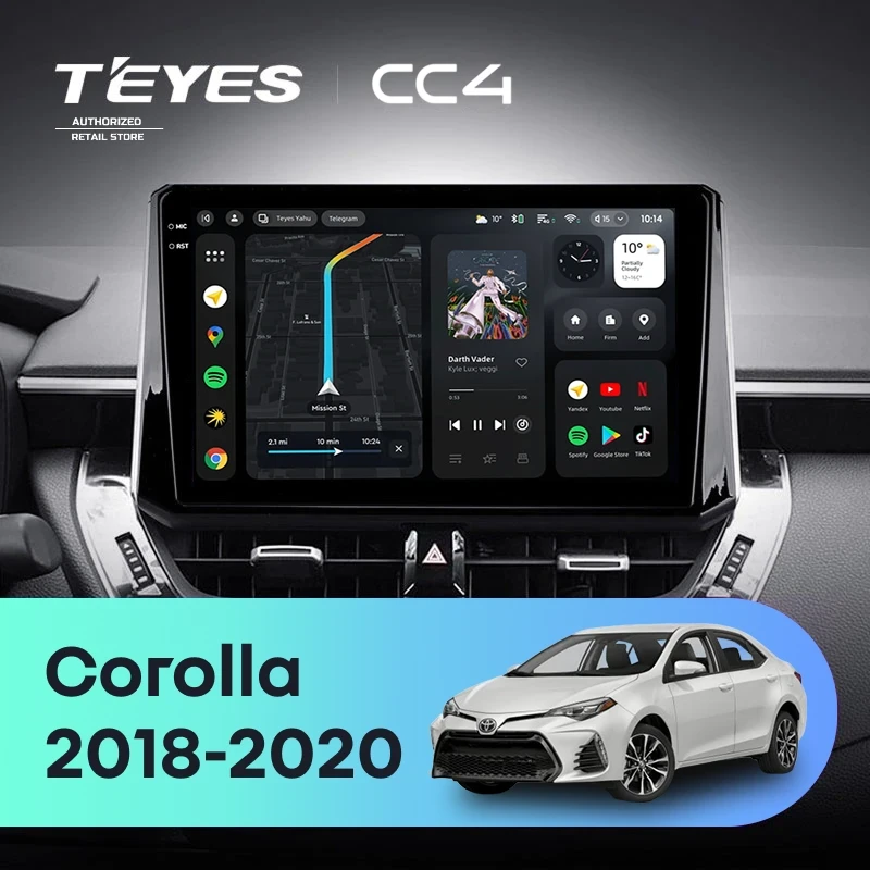 Штатная магнитола Teyes CC4 6/64 Toyota Corolla 12 (2018-2020) Тип-B