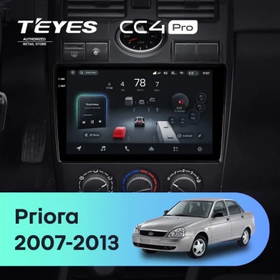 Штатная магнитола Teyes CC4 Pro 12/256 Lada Priora 1 (2007-2013) F2 (черная)
