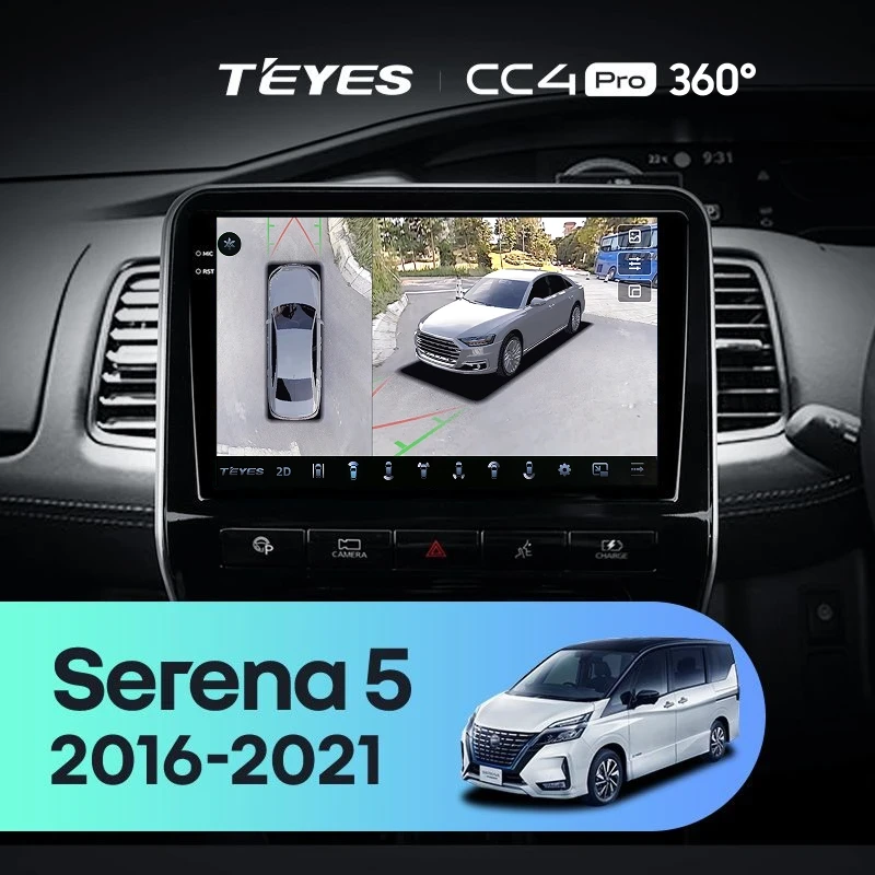 Штатная магнитола Teyes CC4 Pro 360 8/128 Nissan Serena 5 V C27 (2016-2021) F1 правый руль
