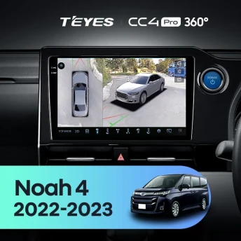 Штатная магнитола Teyes CC4 Pro 360 8/128 Toyota Noah 4 R90 (2022-2023) Правый руль