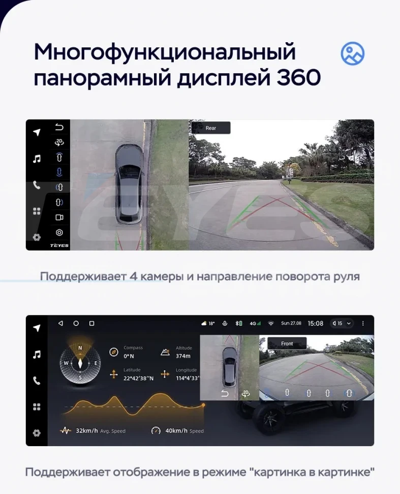 Штатная магнитола Teyes LUX ONE 360 6/128 Toyota Land Cruiser 200 (2007-2015) Тип-D