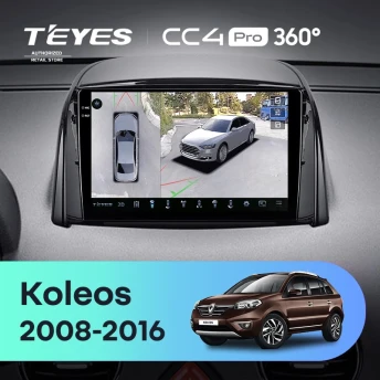 Штатная магнитола Teyes CC4 Pro 360 8/128 Renault Koleos (2008-2016) Тип-B