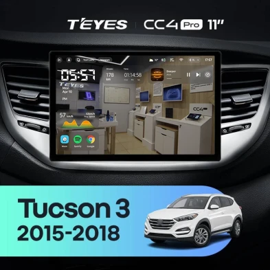 Штатная магнитола Teyes CC4 Pro 12/256 Hyundai Tucson 3 (2015-2018) Тип-A (11")