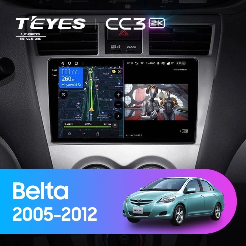Штатная магнитола Teyes CC3 2K 4/64 Toyota Belta (2005-2012)